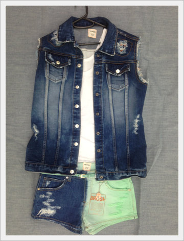Mickey Denim Vest and Shorts  Made in Korea